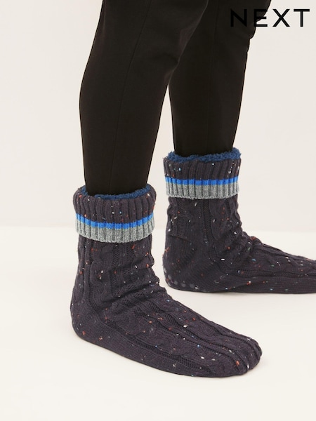 Navy Blue Colour Pop Slippers Socks Boots (602182) | €10