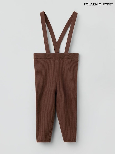 بني - Polarn O. Pyret Knitted Dungarees