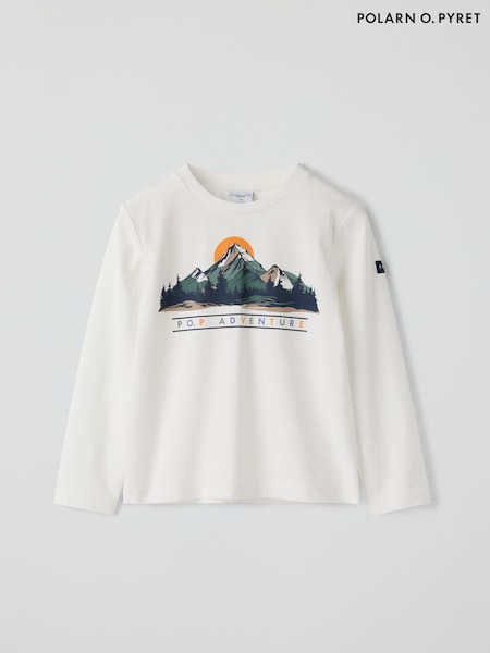 White - Polarn O. Pyret Long Sleeve Printad T-shirt