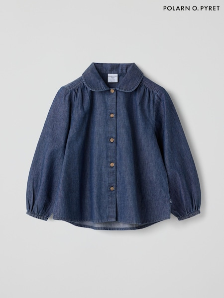Blue - Polarn O. Pyret Long Sleeve Blouse