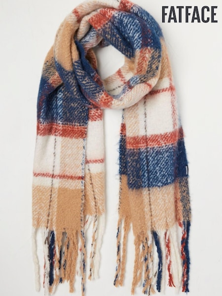 FatFace Blue Nancy Large Check Scarf (602562) | €21.50