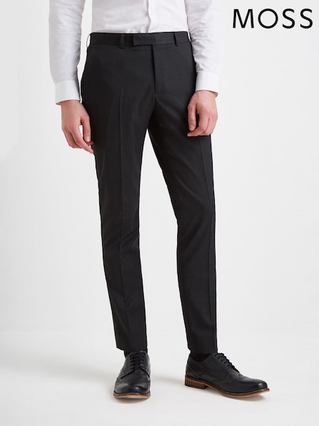 MOSS Charcoal Grey Slim Stretch Suit: Trousers (602996) | 148 QAR