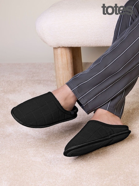 Μαύρο - Regular Totes Quilted Mule Slippers