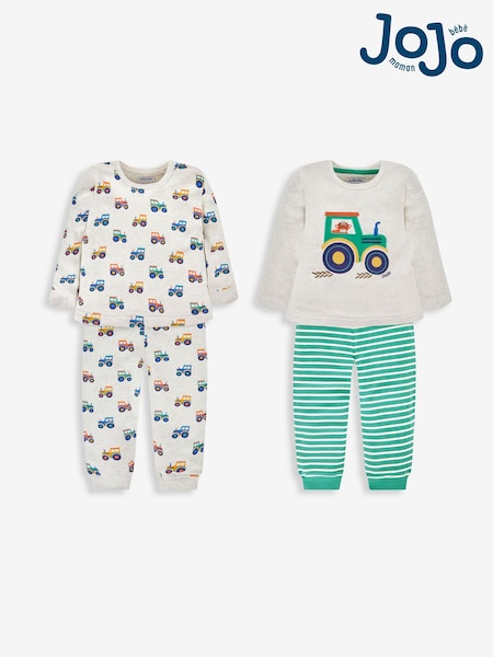 JoJo Maman Bébé Boys' 2-Pack Tractor Jersey Pyjamas (603537) | 47 €