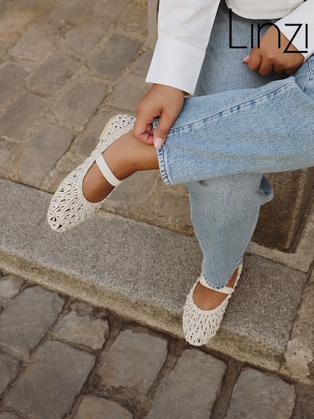 Natural - Linzi Devon Handwoven Mary Jane Shoes