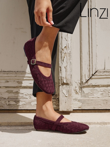 Red - Linzi Index Woven Mary Jane Shoes