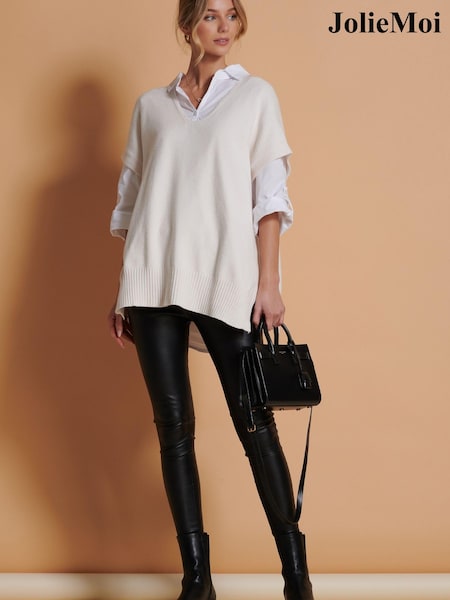 Creme - Jolie Moi Button Side Knitted Vest (603928) | 12 €