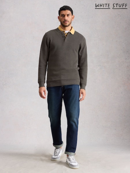 Grey - Regular White Stuff Attadale Henley Jumper