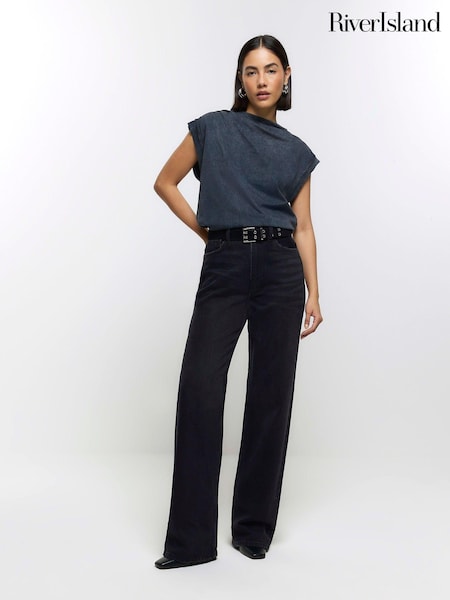 River Island 100% Cotton Drape Cowl Neck T-Shirt (603990) | ‏12 ر.ع.‏