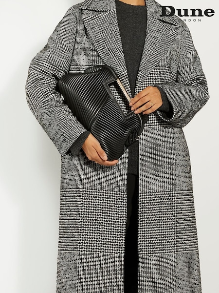 Dune London Black Ebec Pleated Framed Clutch Bag (604101) | 5,107 UAH