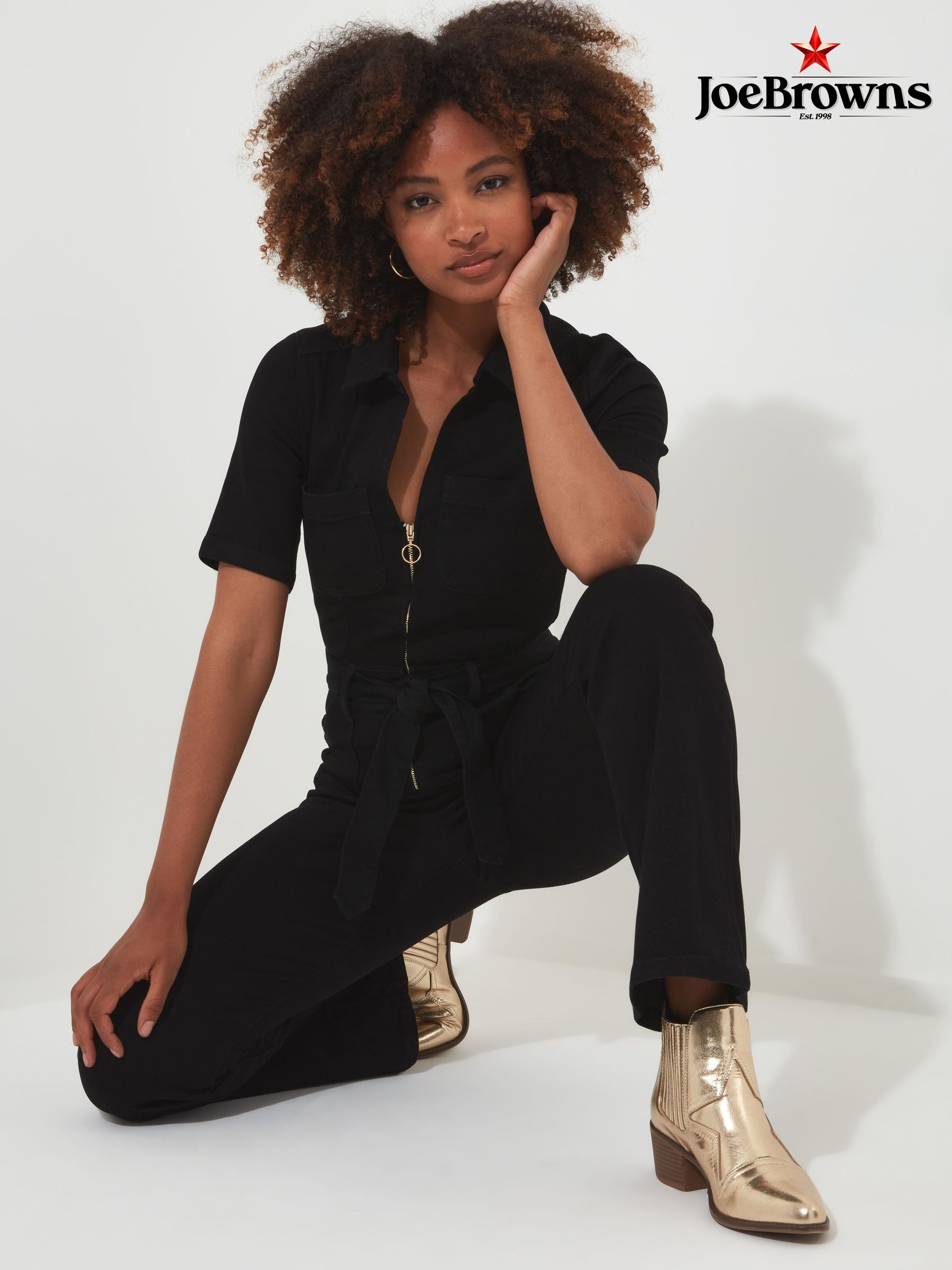 Women s Black Short Sleeve Cotton Jumpsuitsandplaysuits Next Luxembourg