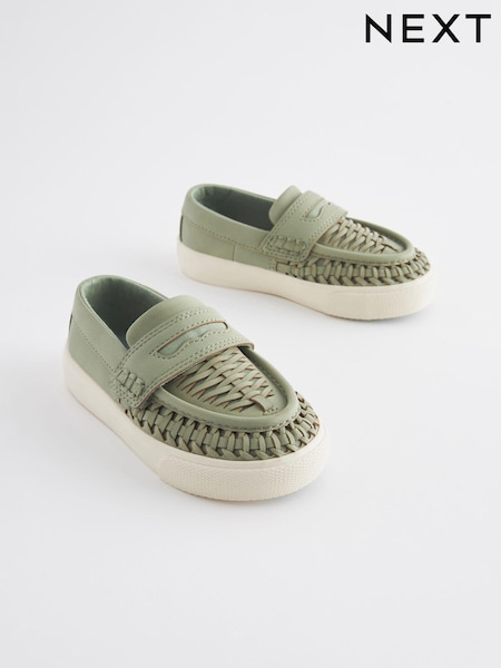 Sage Green Standard Fit (F) Woven Loafers (604221) | €12 - €14