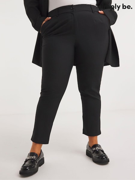Simply Be Black Value Essentials Stretch Tapered Workwear Trousers (604238) | €14