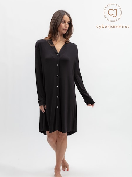 Musta - Cyberjammies Jersey Lace Trim -yöpaita