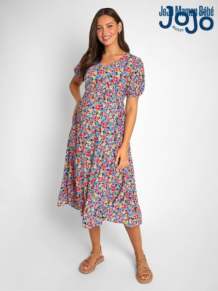 JoJo Maman Bébé Print Tiered Maternity and Nursing Midi Dress (604298) | 78 €