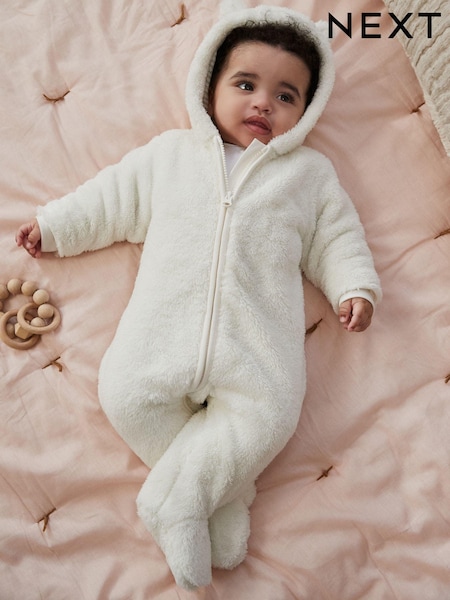 Ecru Baby Cosy Fleece Hooded All-In-One (0mths-2yrs) (604847) | INR 2,183 - INR 2,426