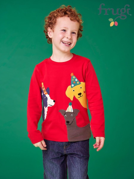 Rød - Frugi Halloween Adventure sirkulær topp