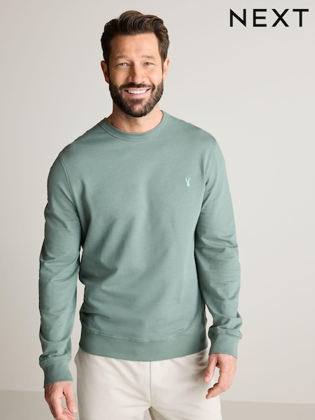 Green 100% Cotton Lightweight Crew Neck Sweatshirt (605350) | €14