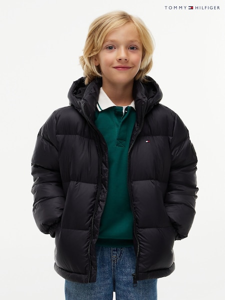 Black - Tommy Hilfiger Essential Down Hooded Jacket