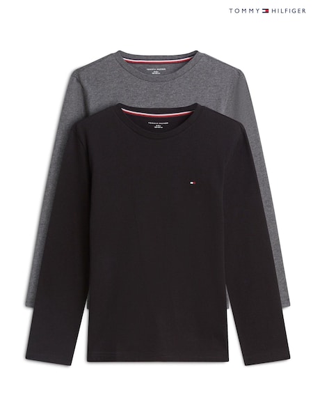 Black - Tommy Hilfiger Long Sleeve T-shirt 2 Pack