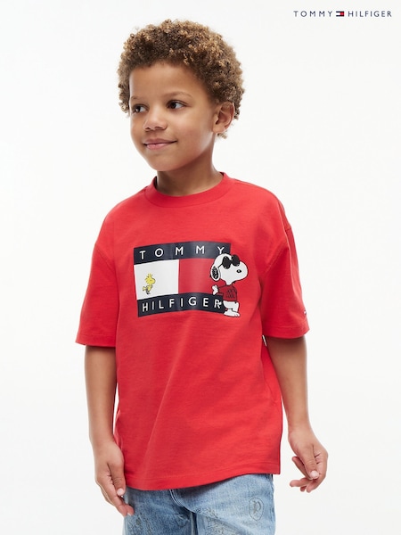 Red - Tommy Hilfiger Peanuts® Flag Graphic Jersey T-shirt