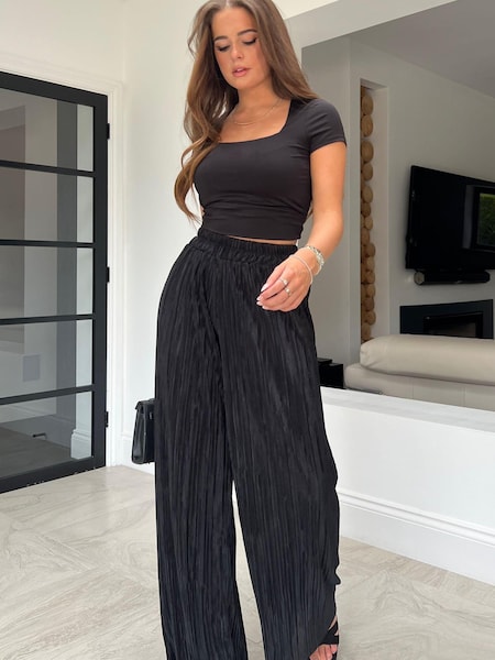 Girl In Mind Black Charlotte Plisse Trousers (605824) | €21.50