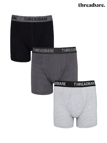 Threadbare Grey Dark Black Hipster Boxers 3 Pack (605946) | €22.50