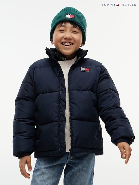 Blue - Tommy Hilfiger Essential Ripstop Relaxed Puffer Jacket