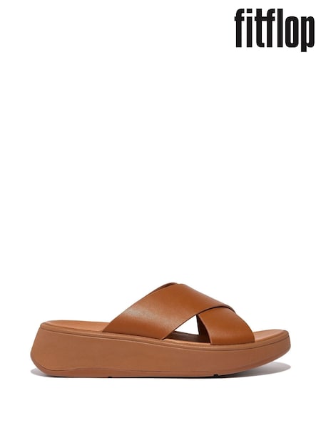 FitFlop F-Mode Leather Flatform Sandals (606118) | AED699
