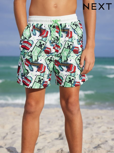 Minecraft Green Swim Shorts (3-16yrs) (606274) | 34 QAR - 55 QAR