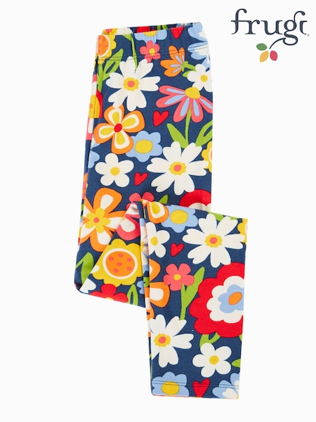 Blue - Frugi Libby Printed Leggings