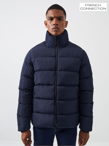 French Connection Blue Mid Length Row Funnel Neck Jacket (606627) | €91