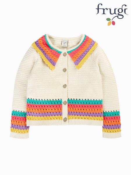 Natural - Frugi Aurora Collar Cardigan