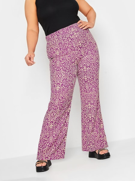 Yours Curve Purple Printed Wide Leg Trousers (606699) | €15.50