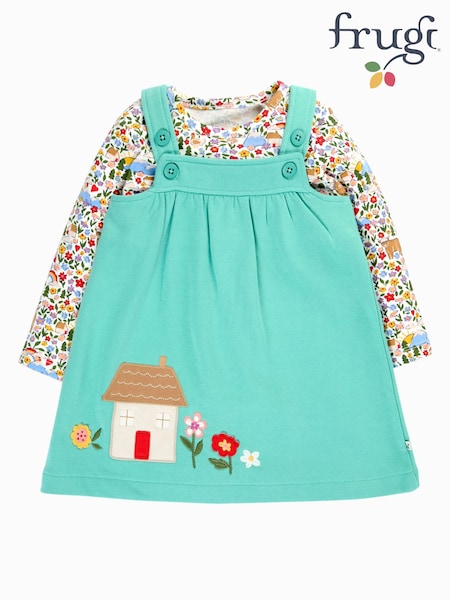 Blue - Frugi Pippa Pinafore Outfit Dress