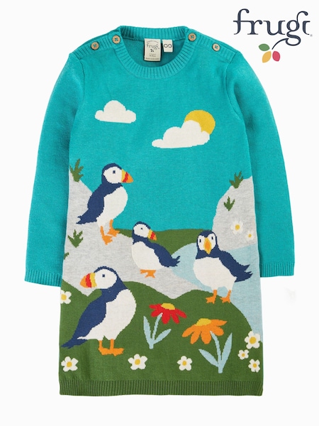Blue - Frugi Kiera Knitted Dress
