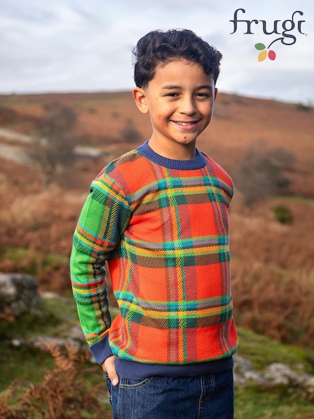 Blue - Frugi Christmas Elwood Knitted Jumper