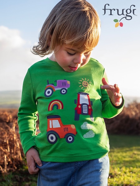 Grön - Frugi Adventure Applique Top