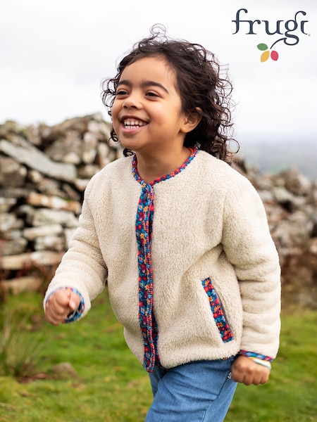 Natural - Frugi Juana Fleece Cord Jacket