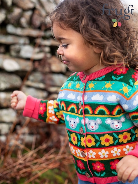 Blue - Frugi Robyn Fairisle Cardigan