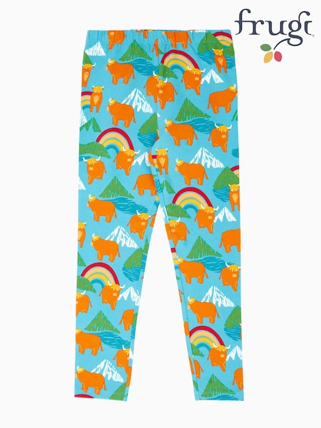 Blue - Frugi Libby Printed Leggings