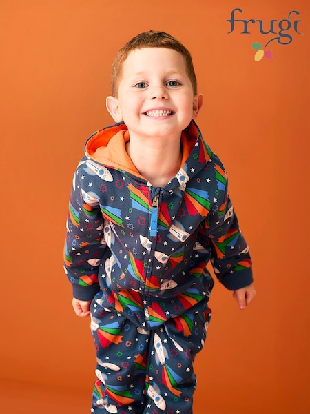Blue - Frugi Big Snuggle Suit