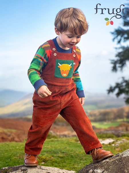 Brūna krāsa - Frugi Sebby Cord kombinezons