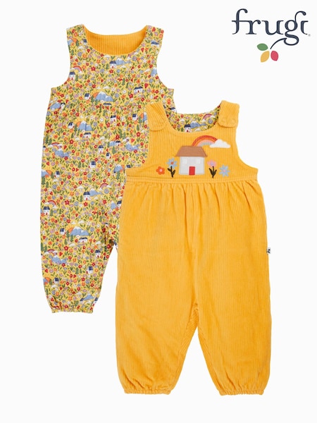 Yellow - Frugi Catrin Reversible Dungarees