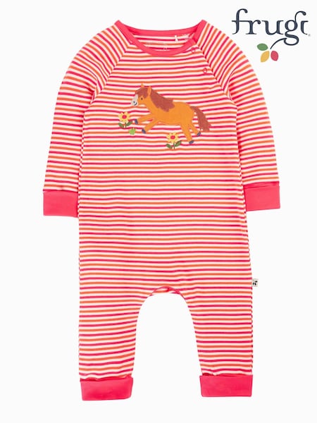 Pink - Frugi Rowan Romper