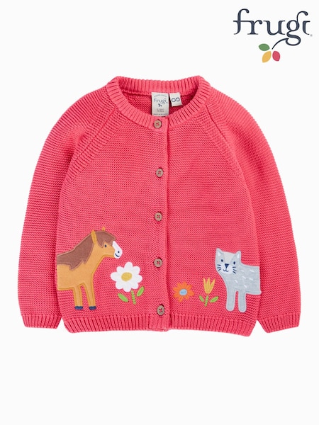 Pink - Frugi Colby Cardigan