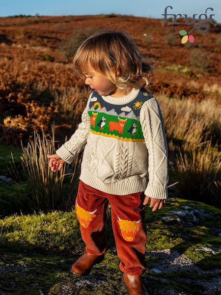 Natural - Frugi Clyde Cable Knit Jumper