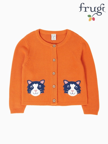 Orange - Frugi Halloween Clement Cardigan