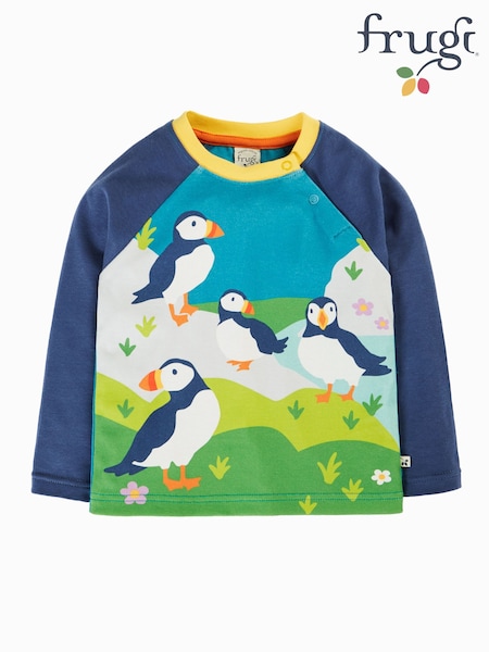 Blå - Frugi Horizon Raglan Topp