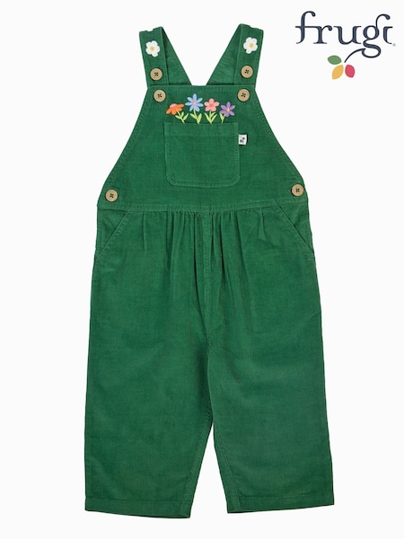 Green - Frugi Miley Cord Dungarees
